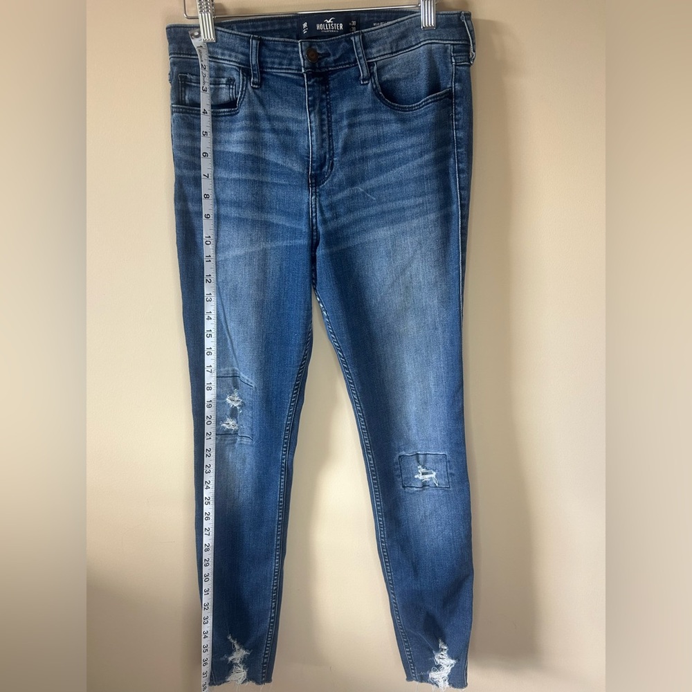 Women’s Hollister Distressed High-Rise Supper Skinny Jeans 30x30 Classic Stretch